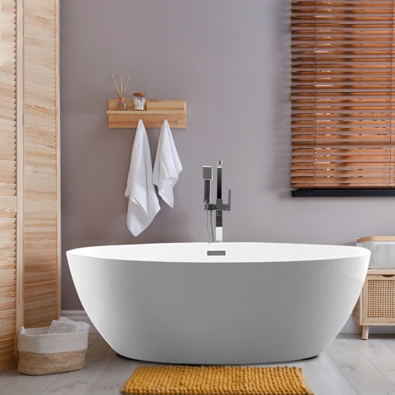 69" x 40" Freestanding Soaking Acrylic Bathtub