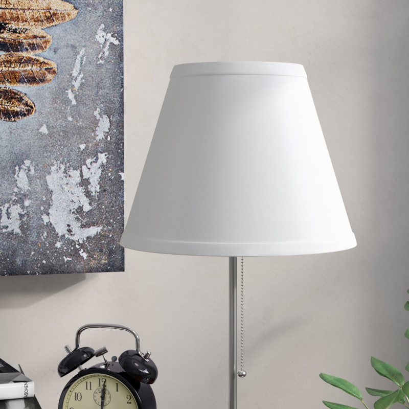7'' H x 9'' W Silk/Shantung Empire Lamp Shade ( Spider ) in Pewter