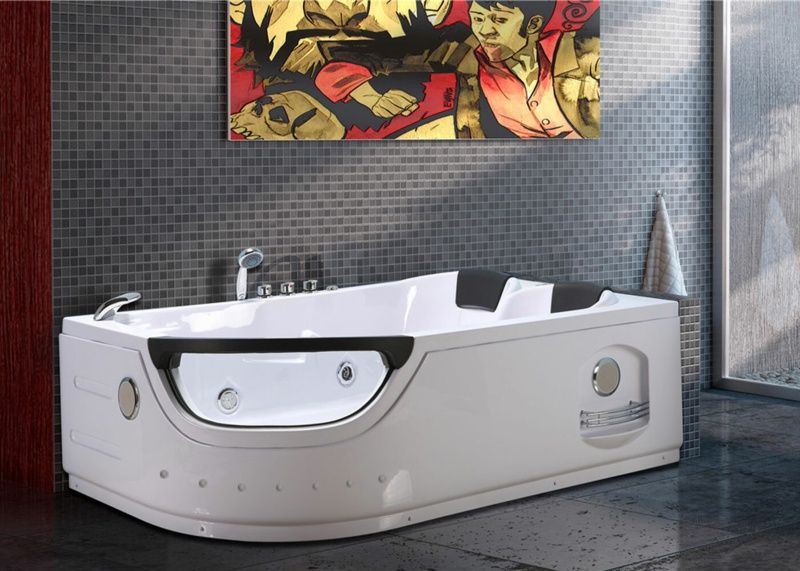 71.6'' x 48'' Corner Bathtub with Faucet