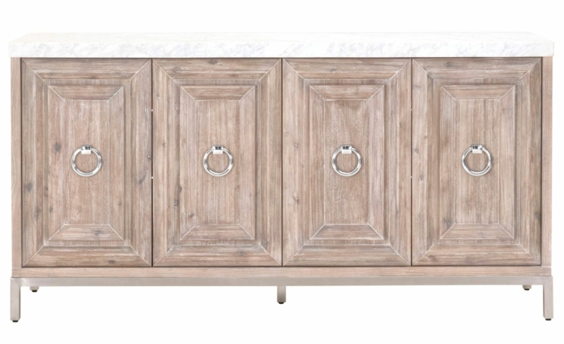 Rustic Sideboard with Adjustable Shelves and Wine Racks