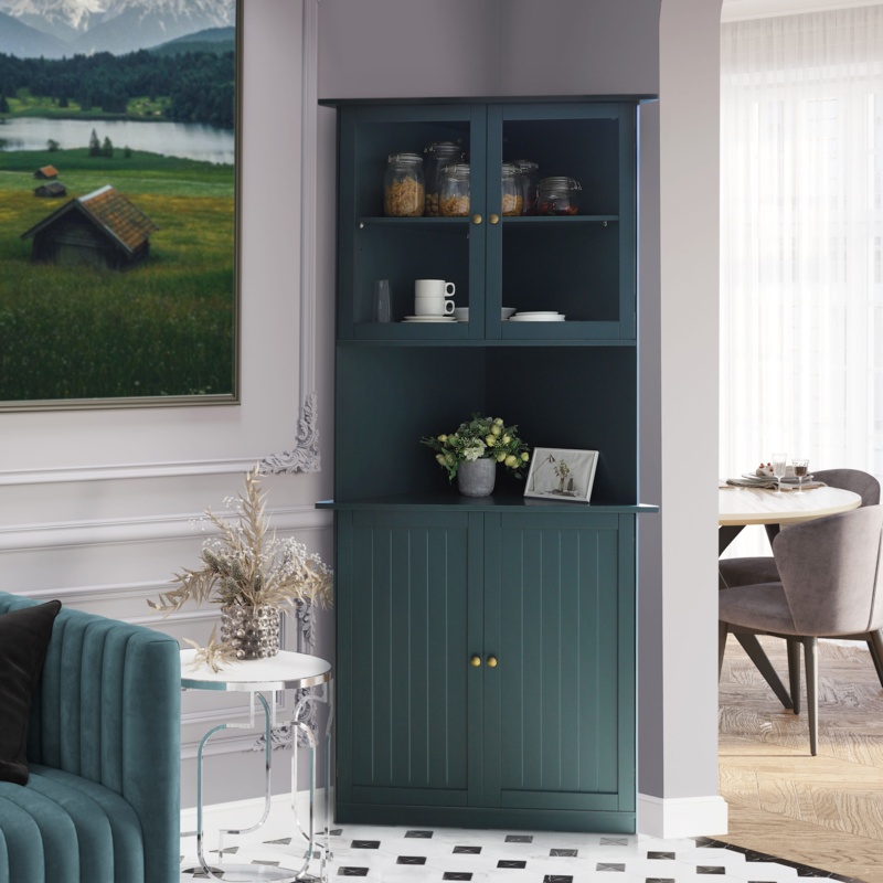 71'' Tall 2 - Door Corner Accent Cabinet