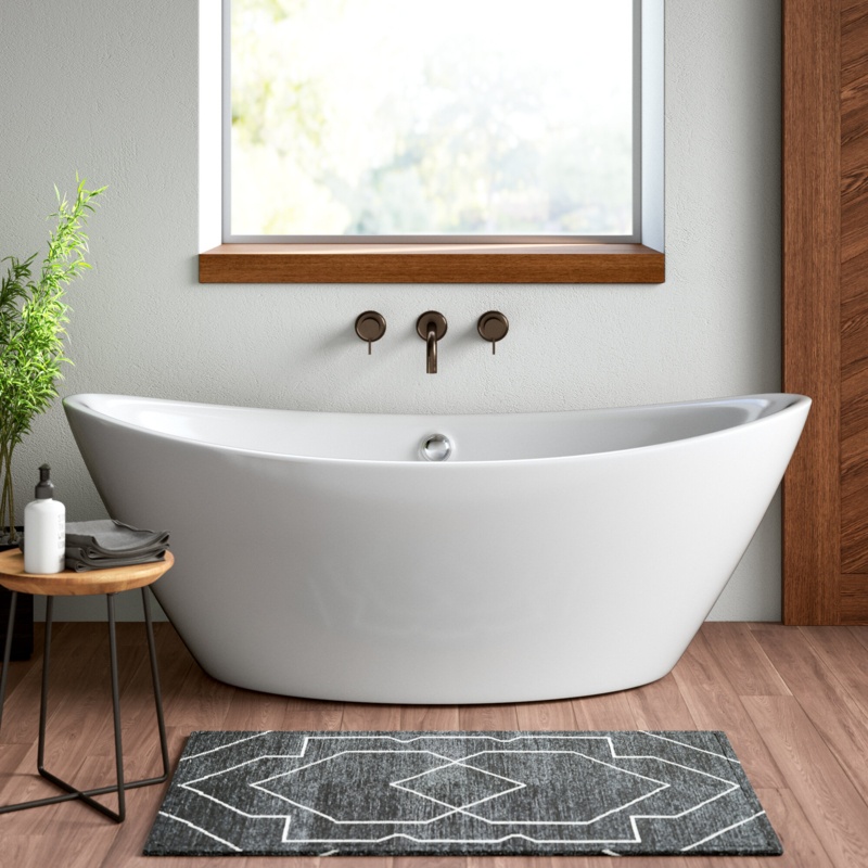 71" x 33" Freestanding Soaking Acrylic Bathtub
