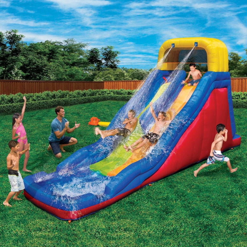 Double Drop Inflatable Raceway Slide