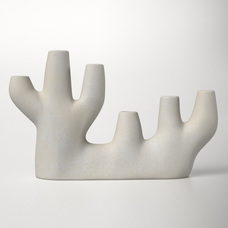 Organic-Shaped Ceramic Candleholder