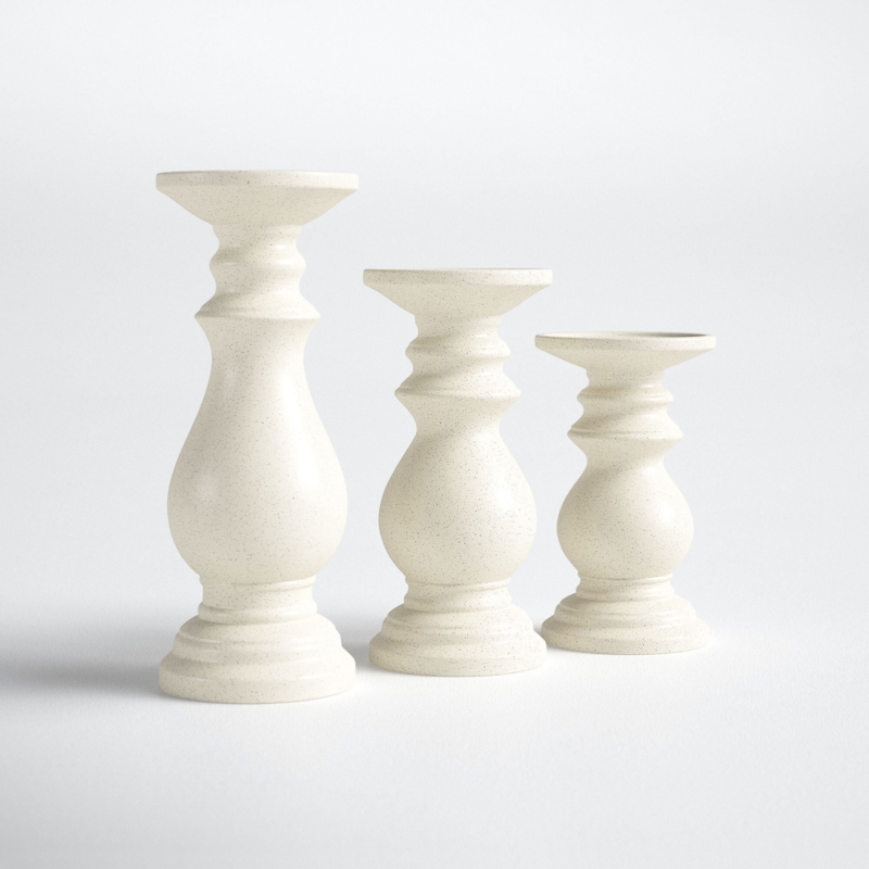 Ceramic Pillar Candle Holder Set