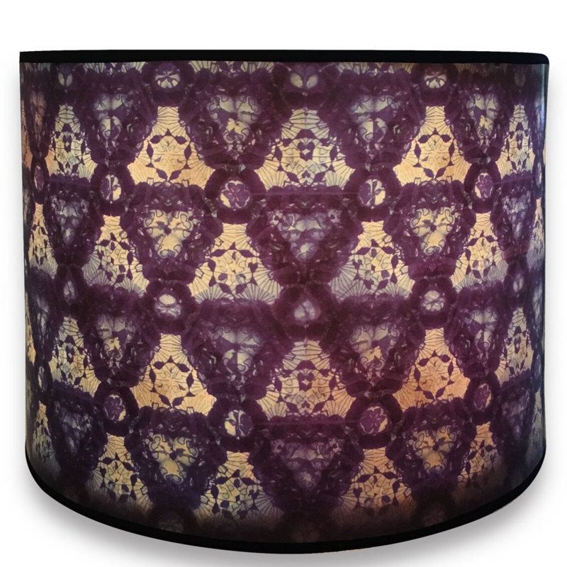 8'' H Paper Drum Lamp Shade ( Spider ) in Blue