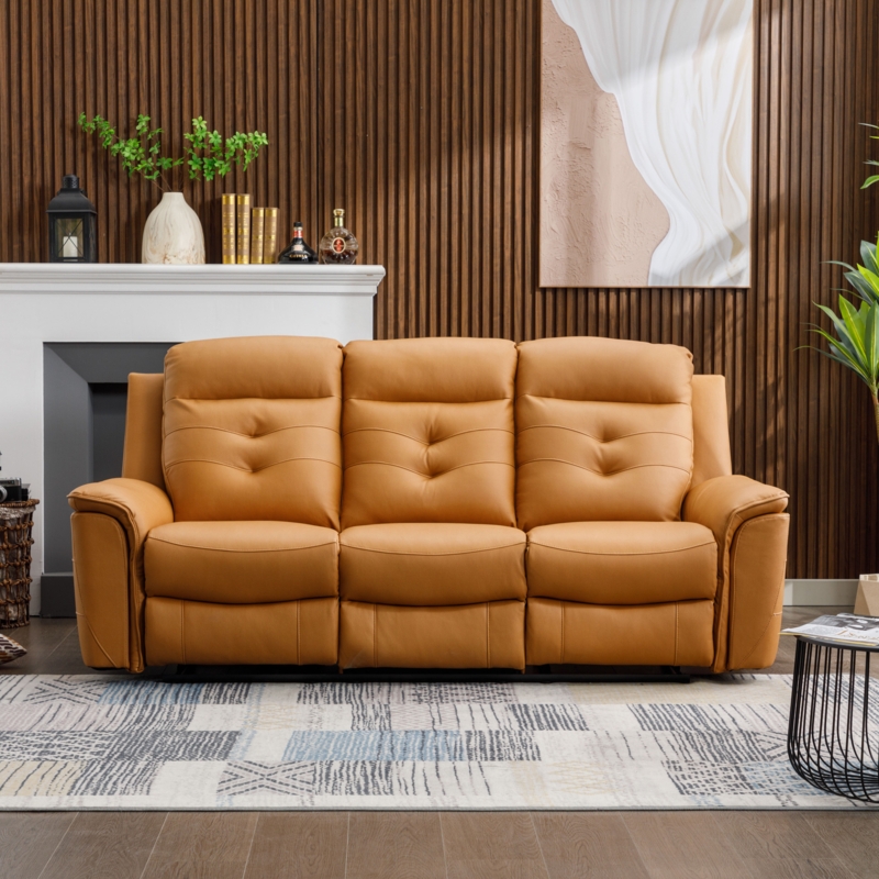 Ultra Soft Faux Leather Reclining Sofa 65"