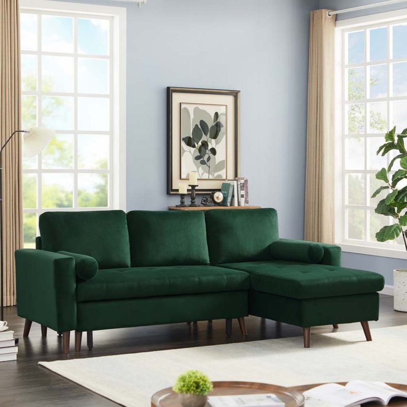 Multi-functional Sectional Sofa with Storage Chaise and Pull-out Bed