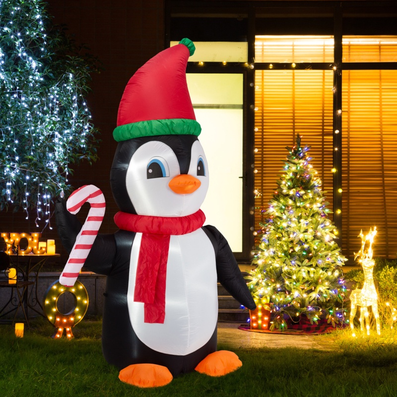 8FT Christmas Lighted Inflatable Penguin Decor