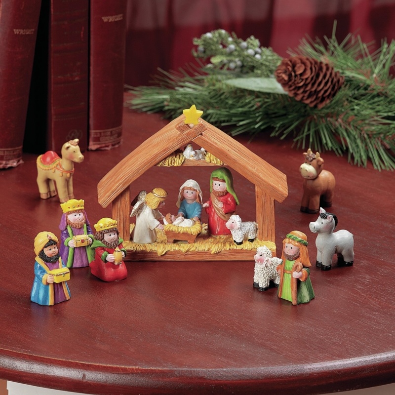 9 Piece Mini Christmas Nativity Set