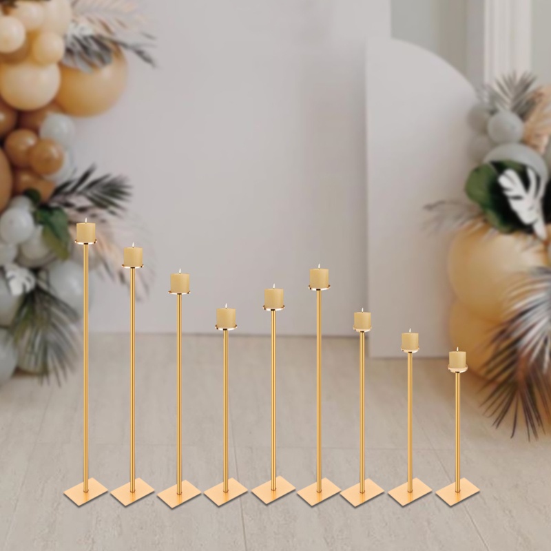 Matte Black Iron Candle Holders Set