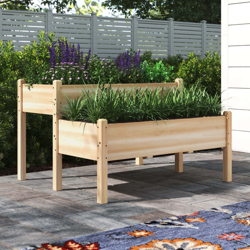 Raised Two-Level Planting Box