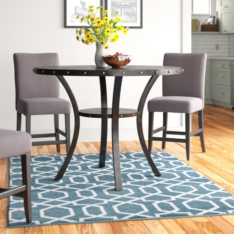 Wood Dining Table with Metal Accents