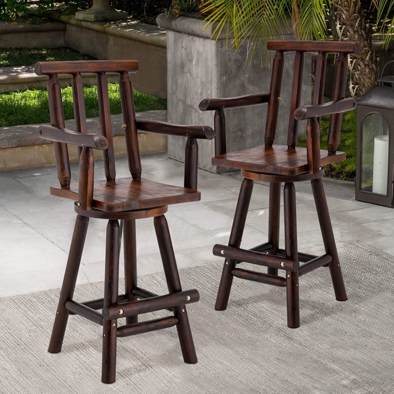 Stylish 49-inch Arabic Wood Bar Stool