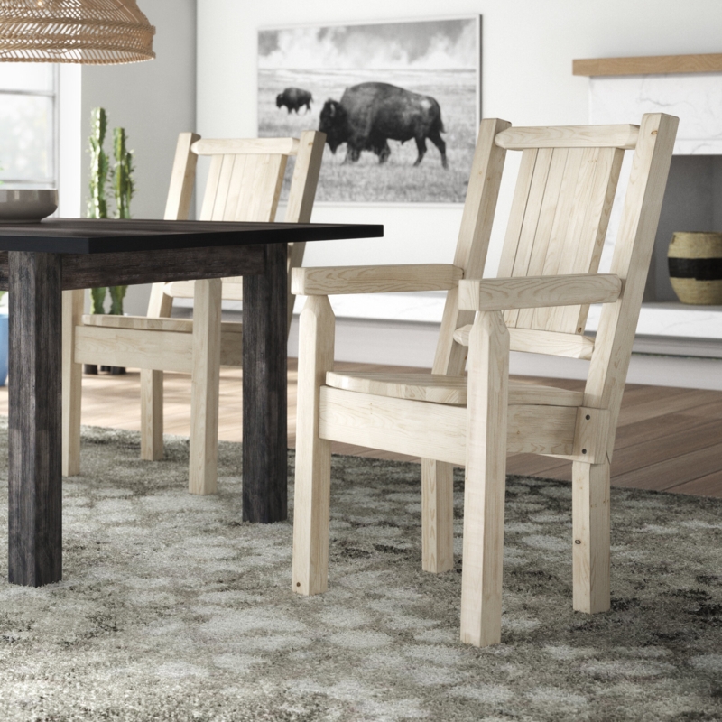 Hand-Crafted Captain's Solid Wood Dining Chair