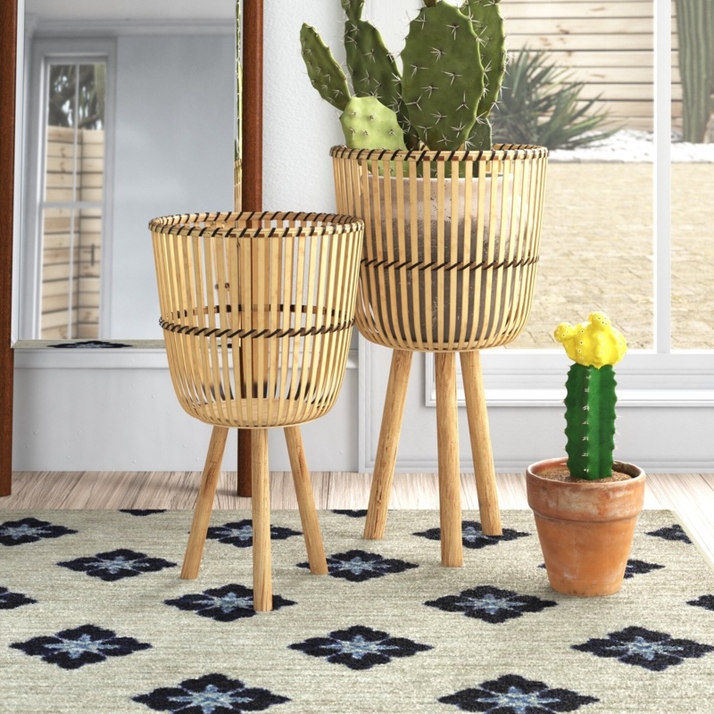 Abraham 2 - Piece Wicker Pot Planter Set