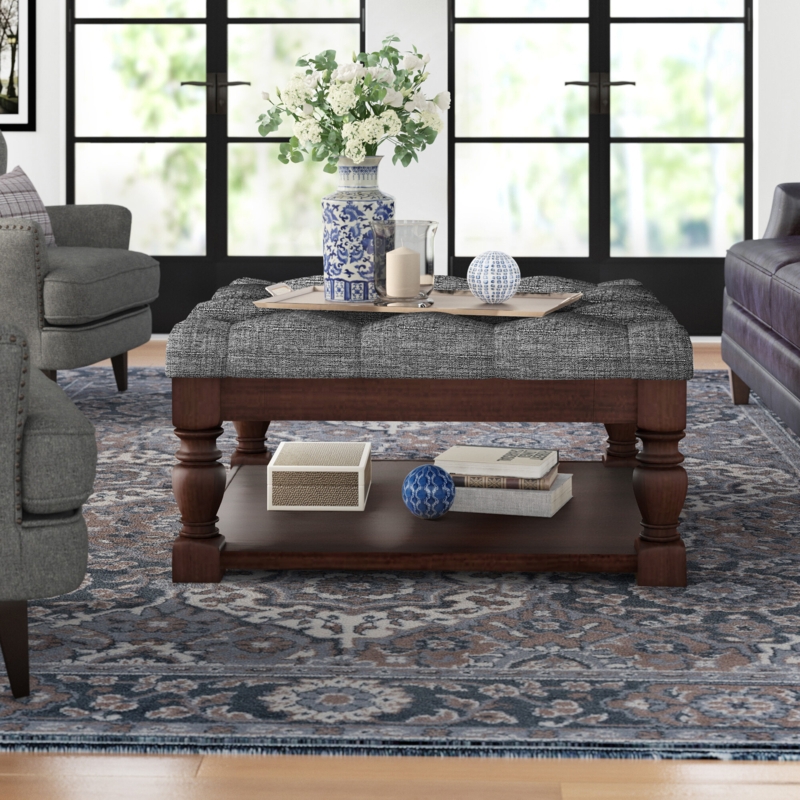 Classic Cocktail Ottoman with Hidden Storage