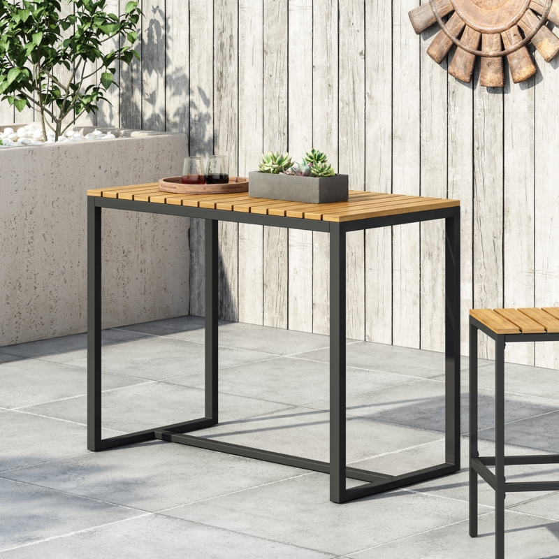 Acacia Wood Top Bar Table