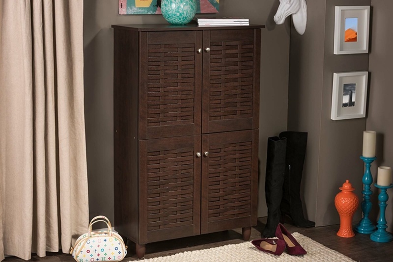 Acadia 18 Pairs Solid + Manufactured Wood Shoe Storage Cabinet