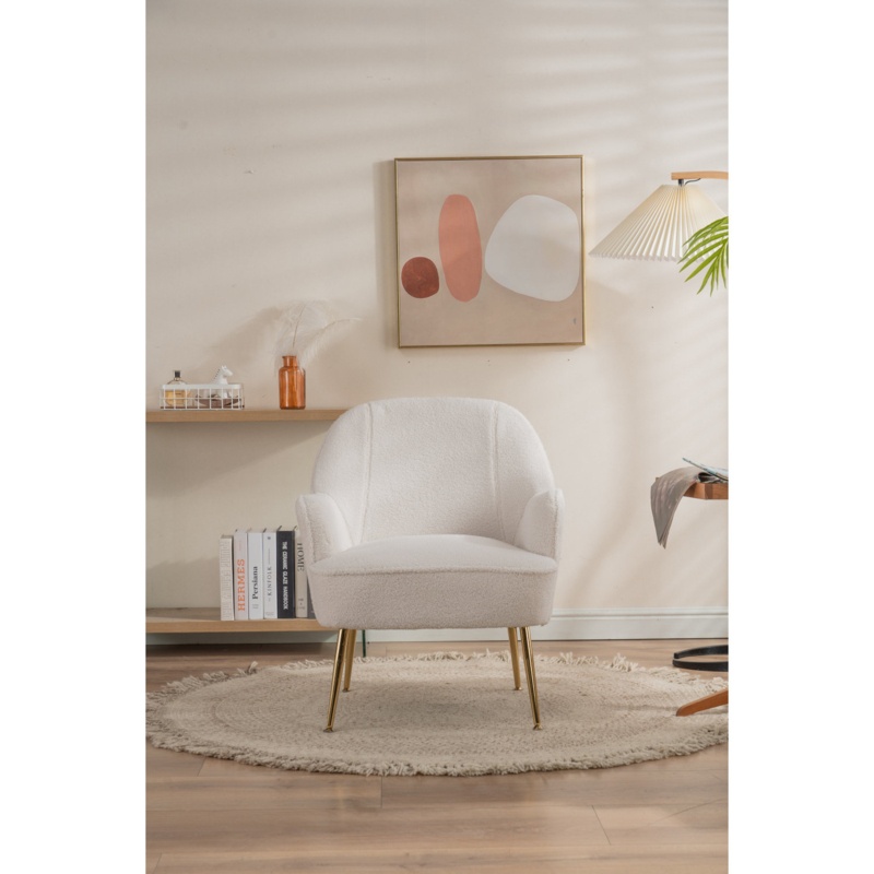 Accent Chair With Gold Legs And Adjustable Legs