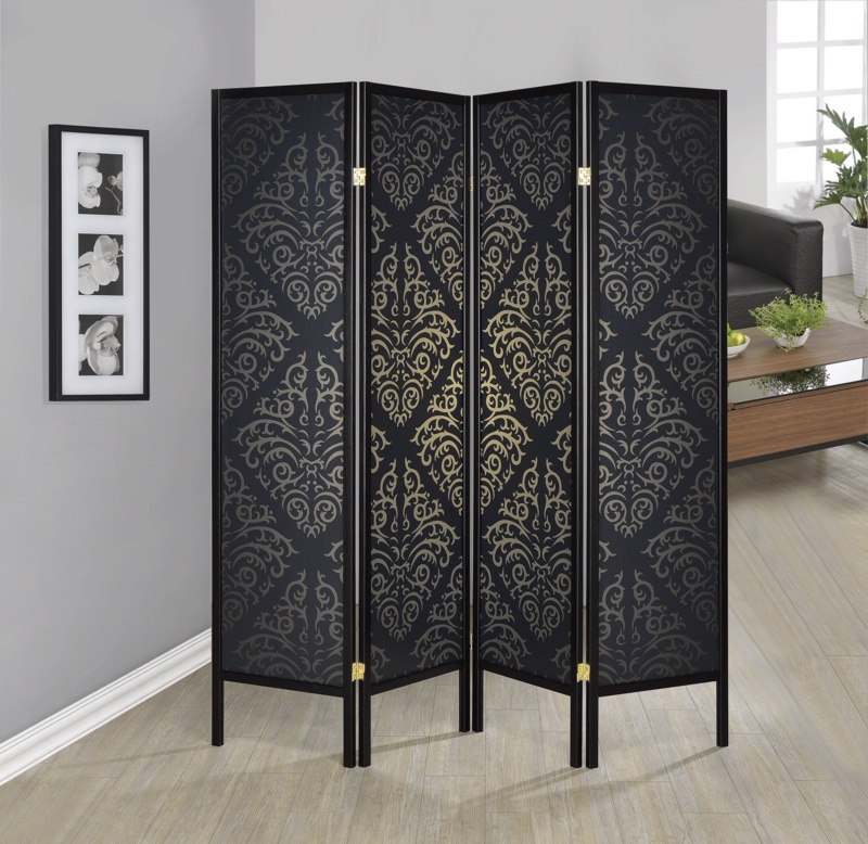 Ackerly 69.5'' W x 70.25'' H 4 - Panel Solid Wood Folding Room Divider