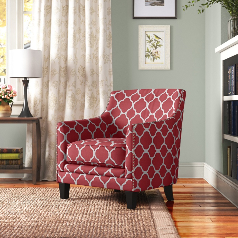 Quatrefoil Armchair with Silver Nailhead Trim