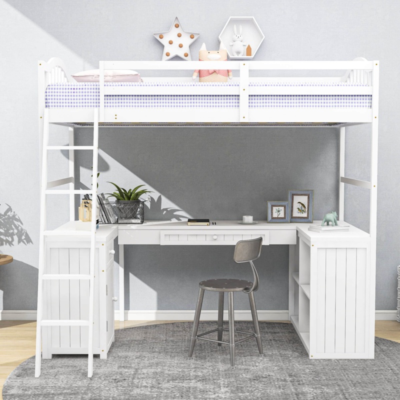 Addisynn Twin 2 Drawer Loft Bed with Built-in-Desk by Harriet Bee