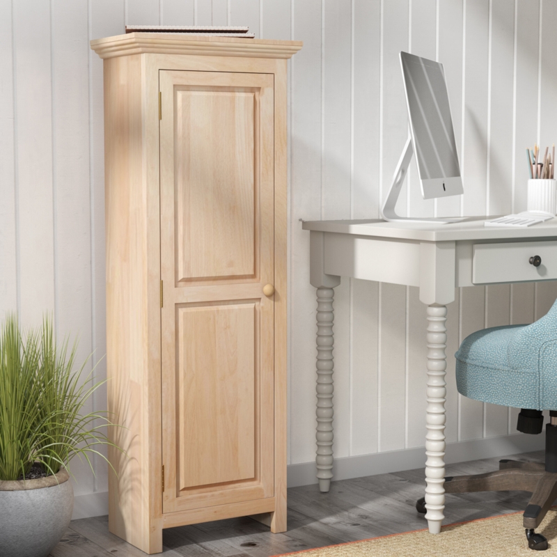 Solid Wood Storage Cabinet with Adjustable Shelves