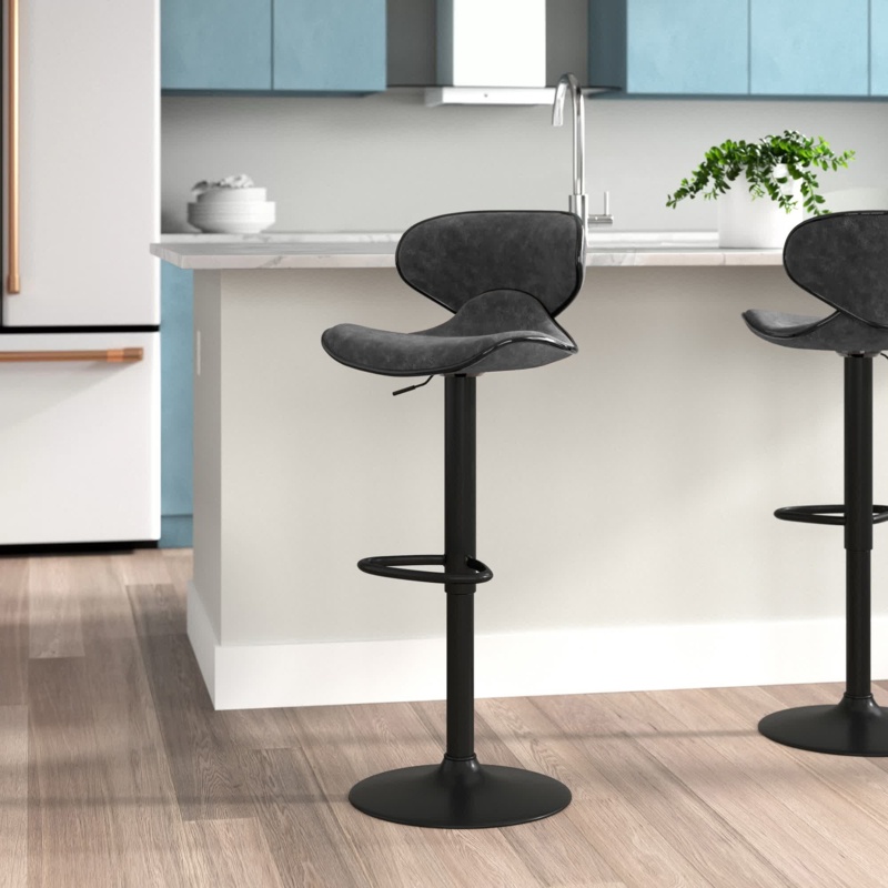 Adeliza Swivel Adjustable Height Bar Stool