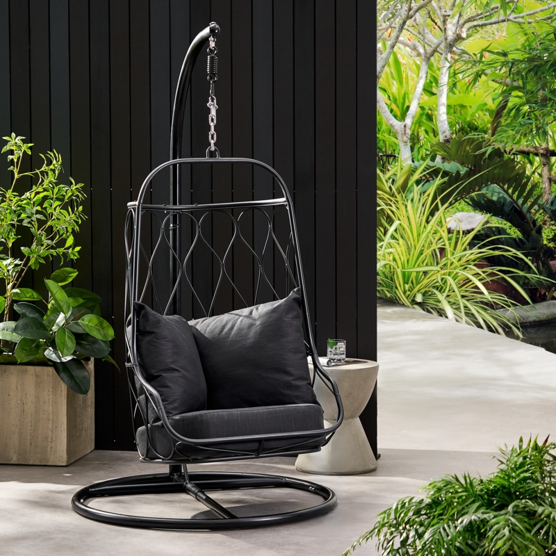 Cozy Hanging Basket Chair with Stand