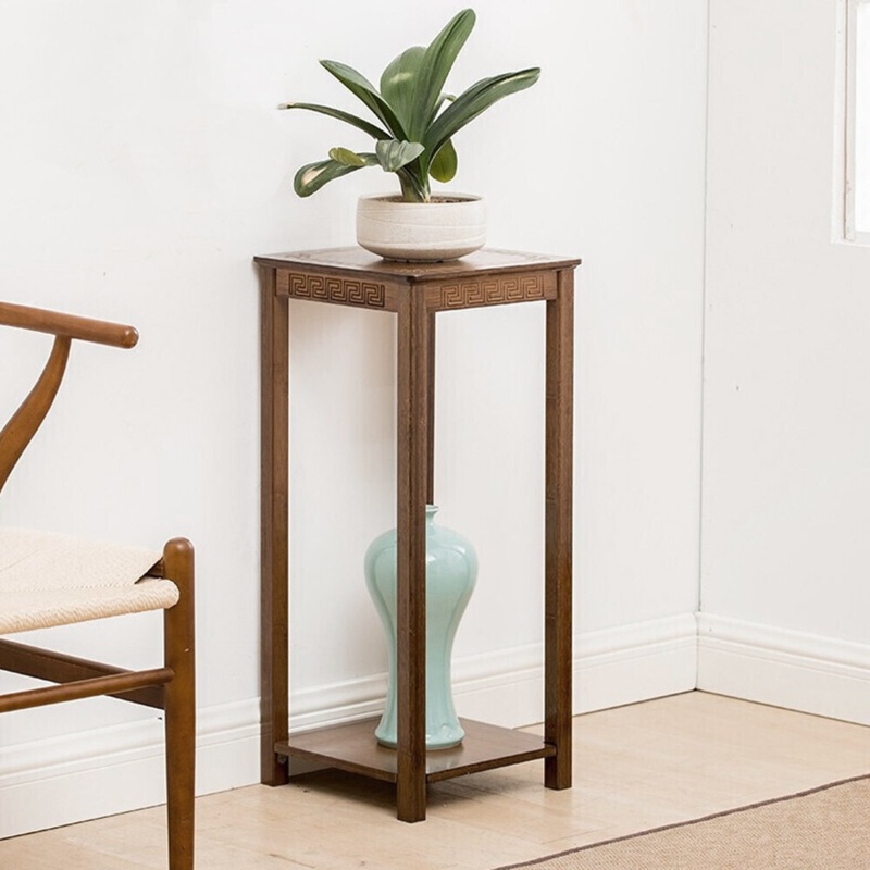 Adelynne Square Multi-Tiered Bamboo Plant Table