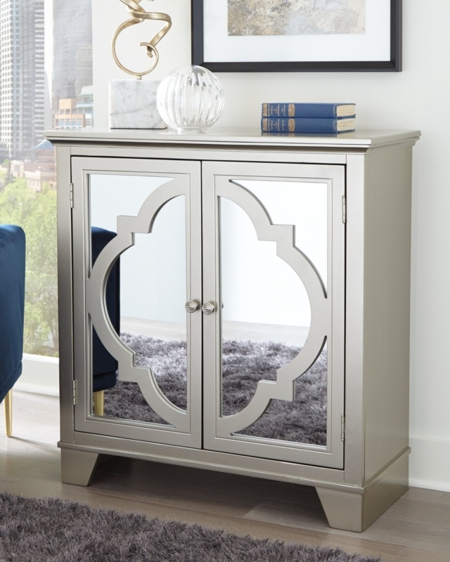 Adetokunbo 36'' Tall 2 - Door Mirrored Accent Cabinet