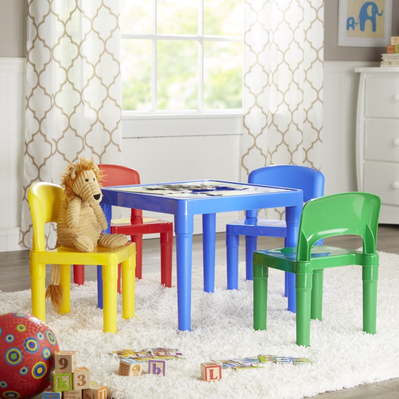Adiline Kids 5 Piece Square Play / Activity Table and Chair Set