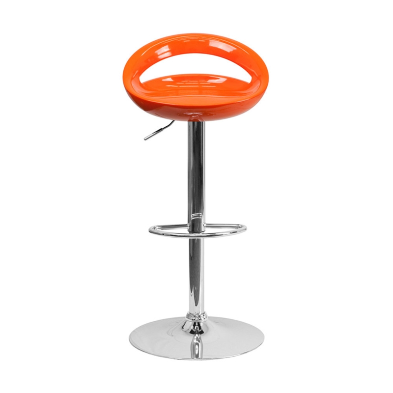 Adjustable Bar Stool with Cutout Back Design