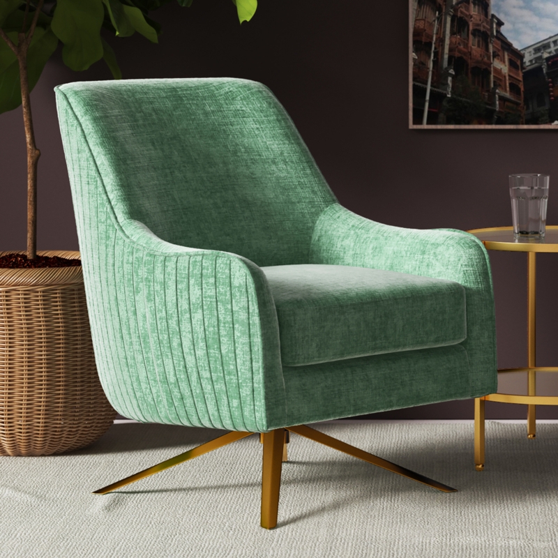 Vintage Velvet Swivel Accent Chair