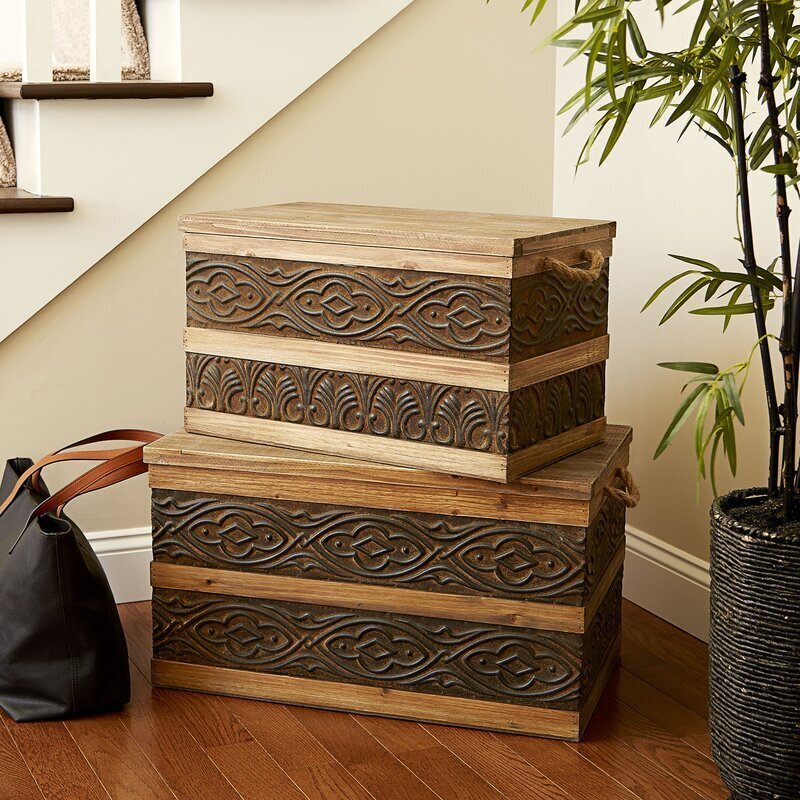 Adorned Trunks for Storage With Rope Handles
