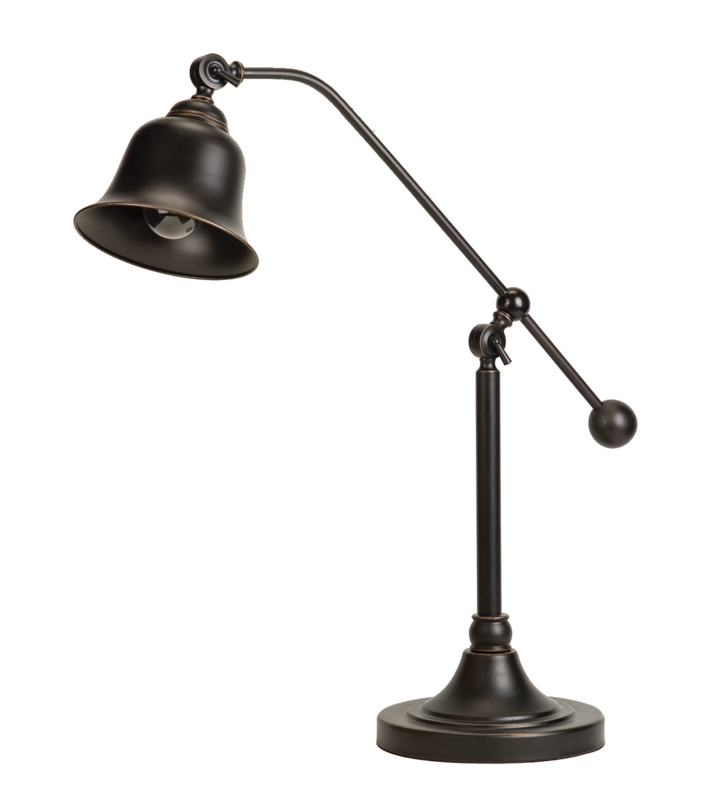 Adjustable Metal Table Lamp with Bell Shade