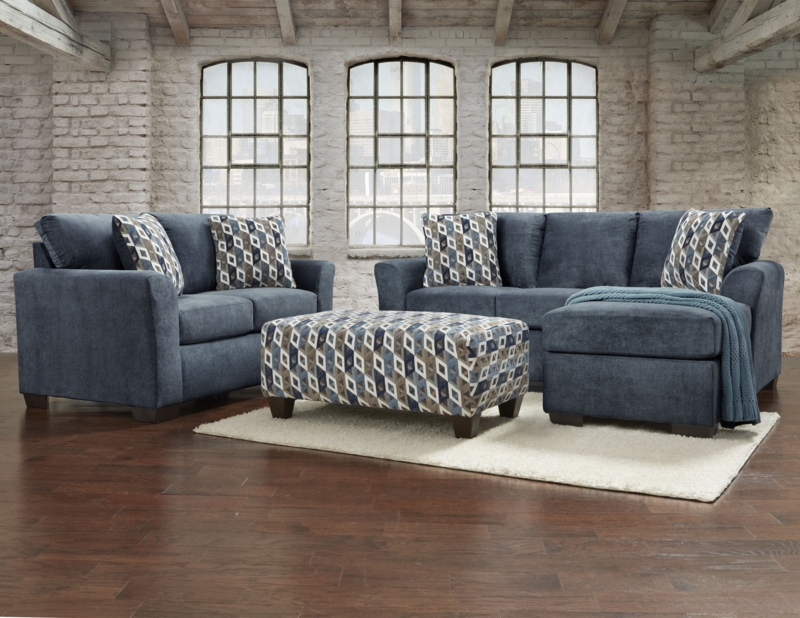 Contemporary Reversible Sofa-Chaise Set