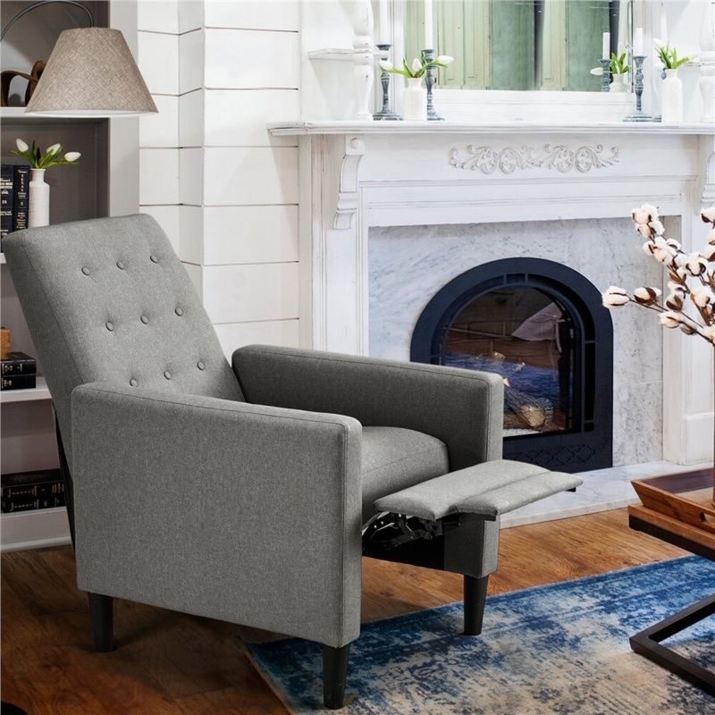Mid-Century Modern Fabric Recliner