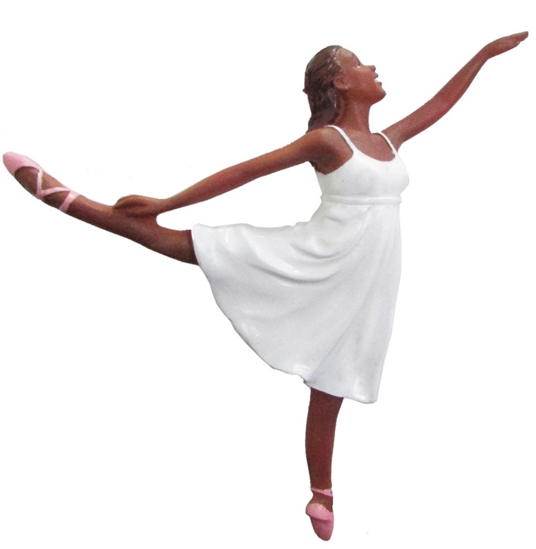 African American Romantic Ballerina Hanging Figurine Ornament
