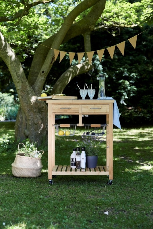 Aftonshire Kitchen Fresco Bamboo Bar Cart