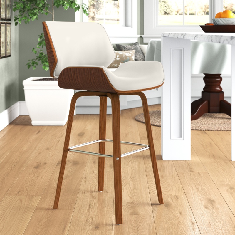 Mid-Century Neutral Counter Stool
