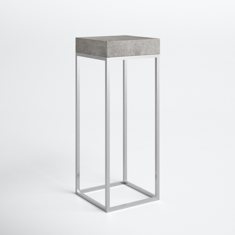 Sleek Concrete-top Metal Stand