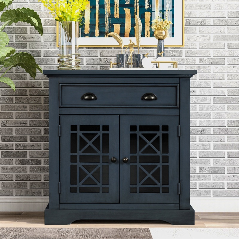 Aghaboy 28.9'' Tall Solid Wood 2 - Door Accent Cabinet