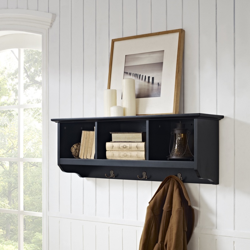 Agora 42'' Wide 3 - Hook Wall Mounted Coat Rack with Storage
