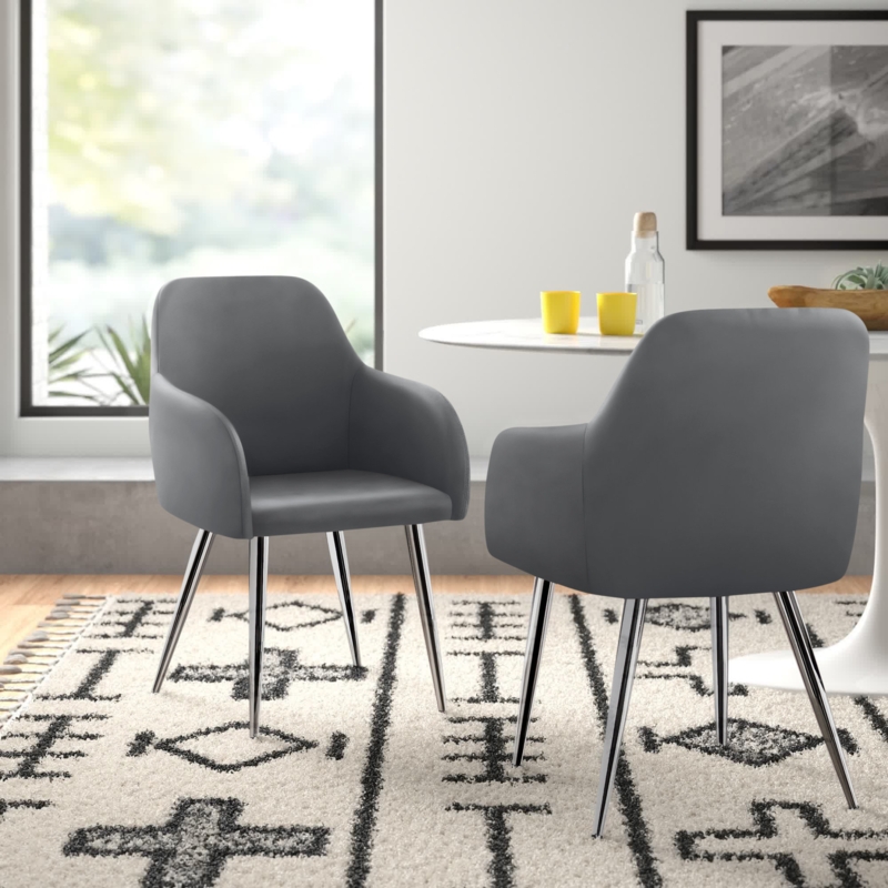 Sleek Set of Two Armchairs