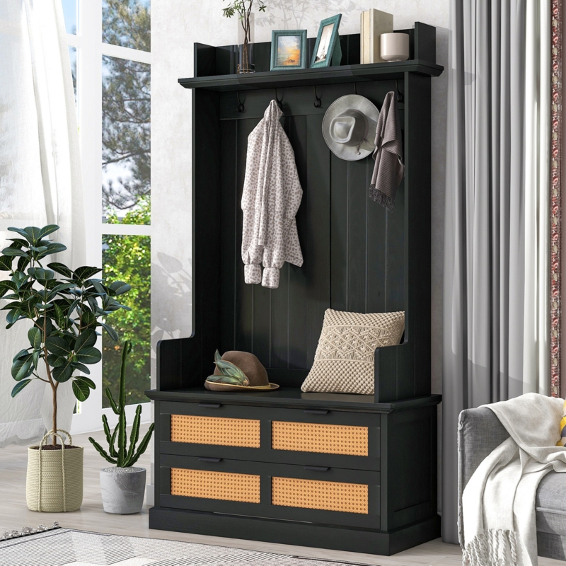 Tropical Hall Tree with Bench and Storage