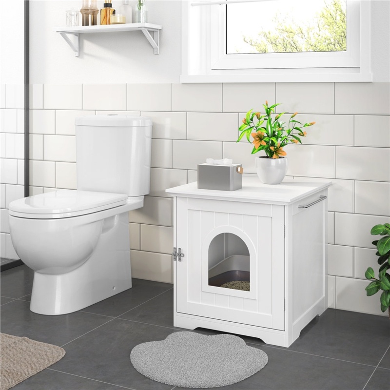 Enclosed Cat Litter Box Table