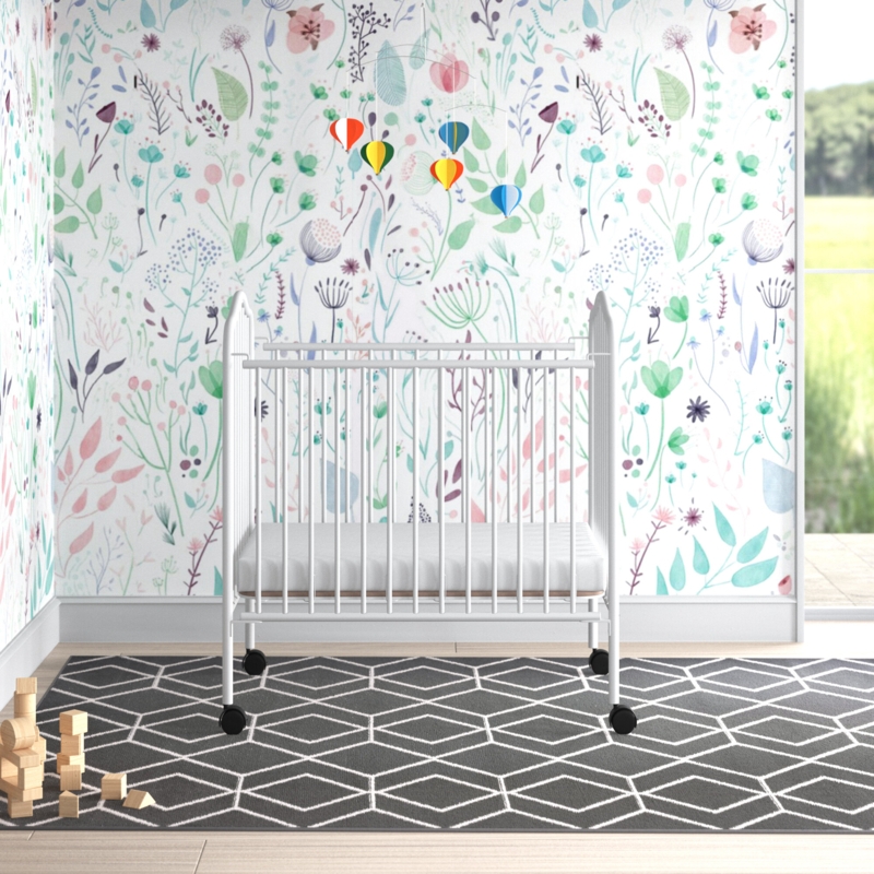 Portable Folding Crib with Adjustable Mattress Height