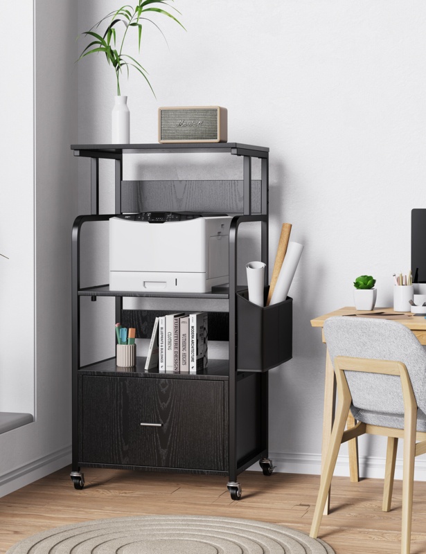 Aiho 3 Tier Mobile Printer Stand with Drawer